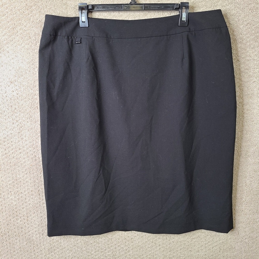 Calvin Klein Skirt Women 18W Black Pencil Straight Polyester Blend Casual Formal